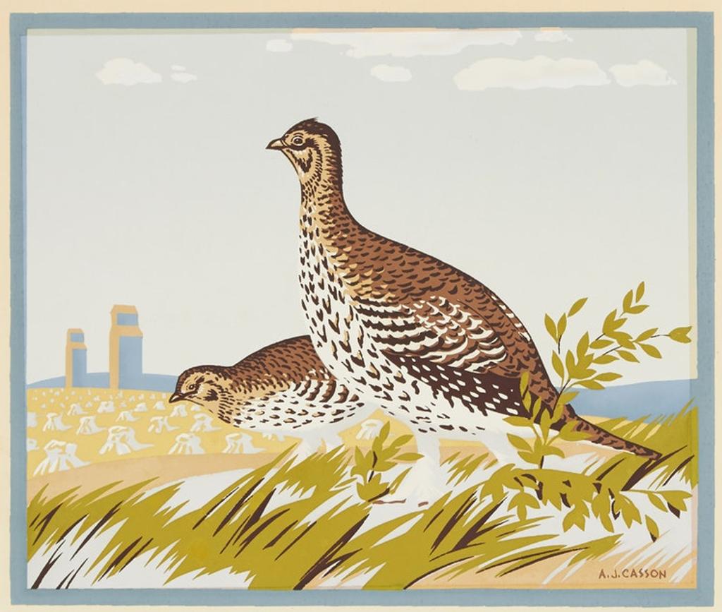 Alfred Joseph (A.J.) Casson (1898-1992) - The Sharp Tailed Grouse