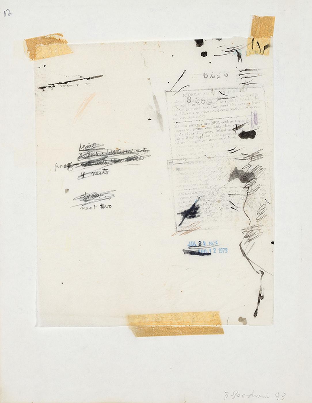 Betty Roodish Goodwin (1923-2008) - Untitled (Page from Sketchbook)