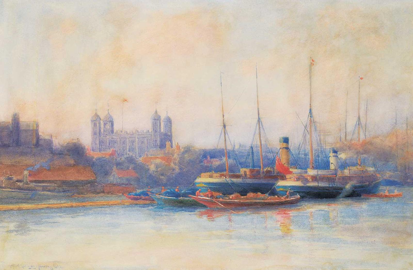 Farquhar Mcgillivray Strachan Stewart Knowles (1859-1932) - Evening on the Thames