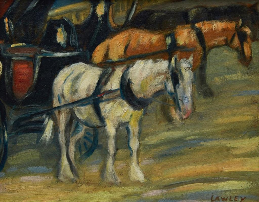 John Douglas Lawley (1906-1971) - Horses and Carts