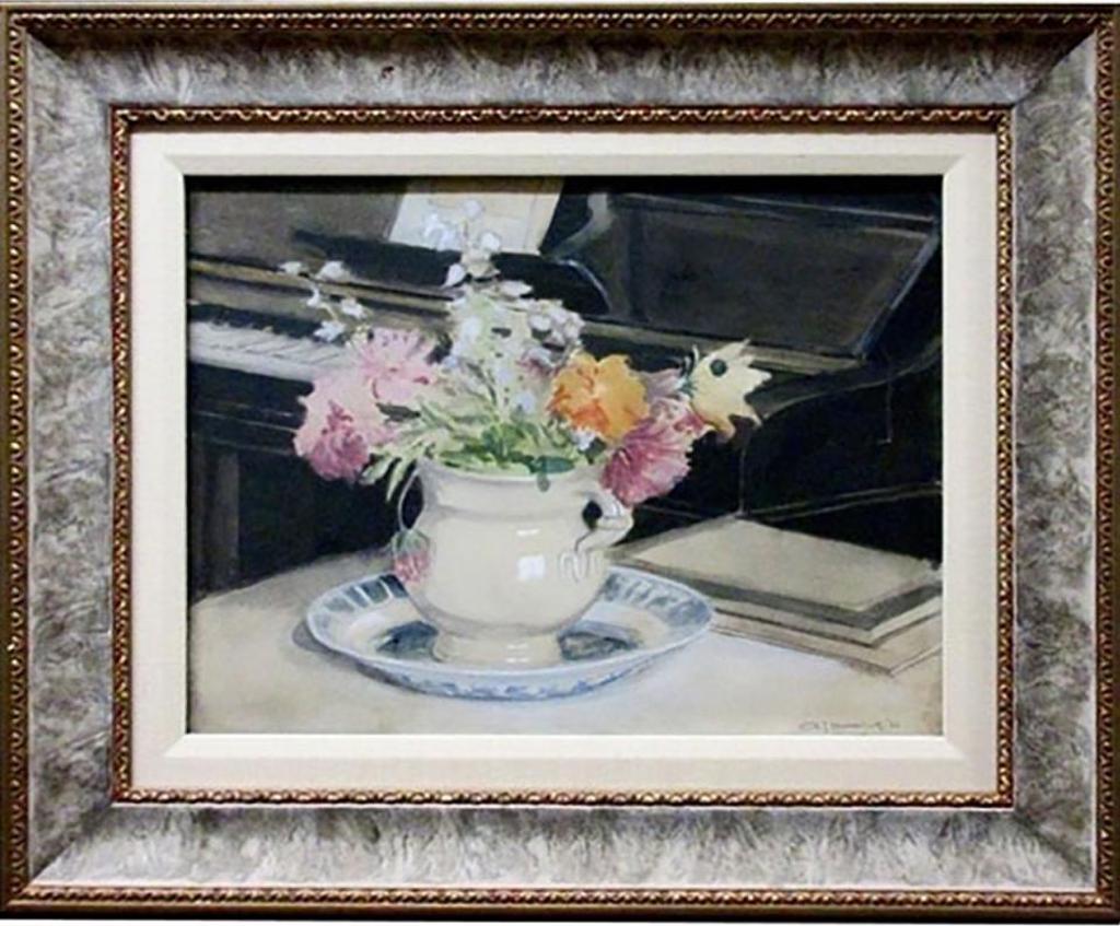 Arend Jan Massink (1892-1957) - Still Life - Piano And Flowers