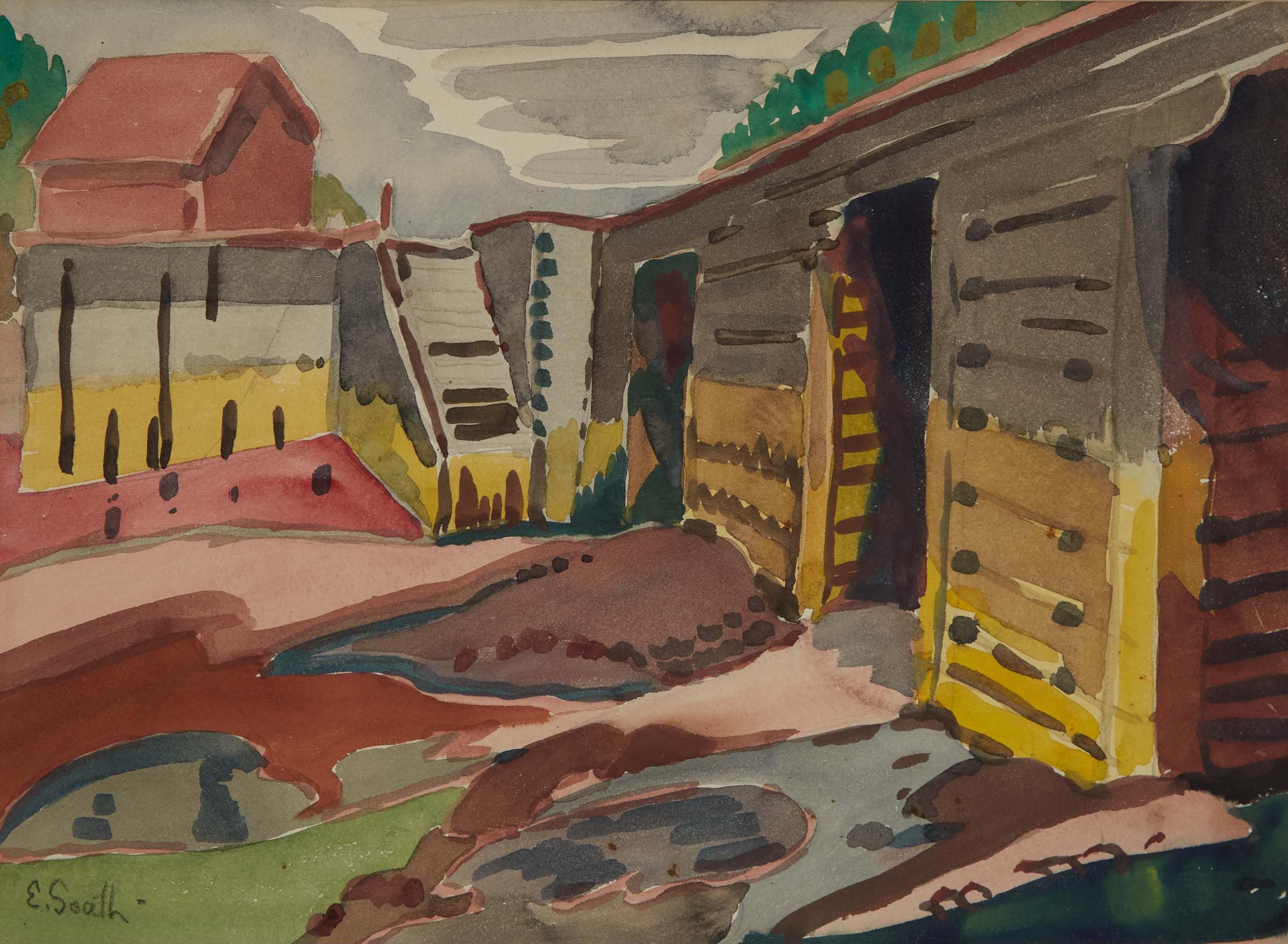 Ethel Seath (1879-1963) - Untitled (Village)