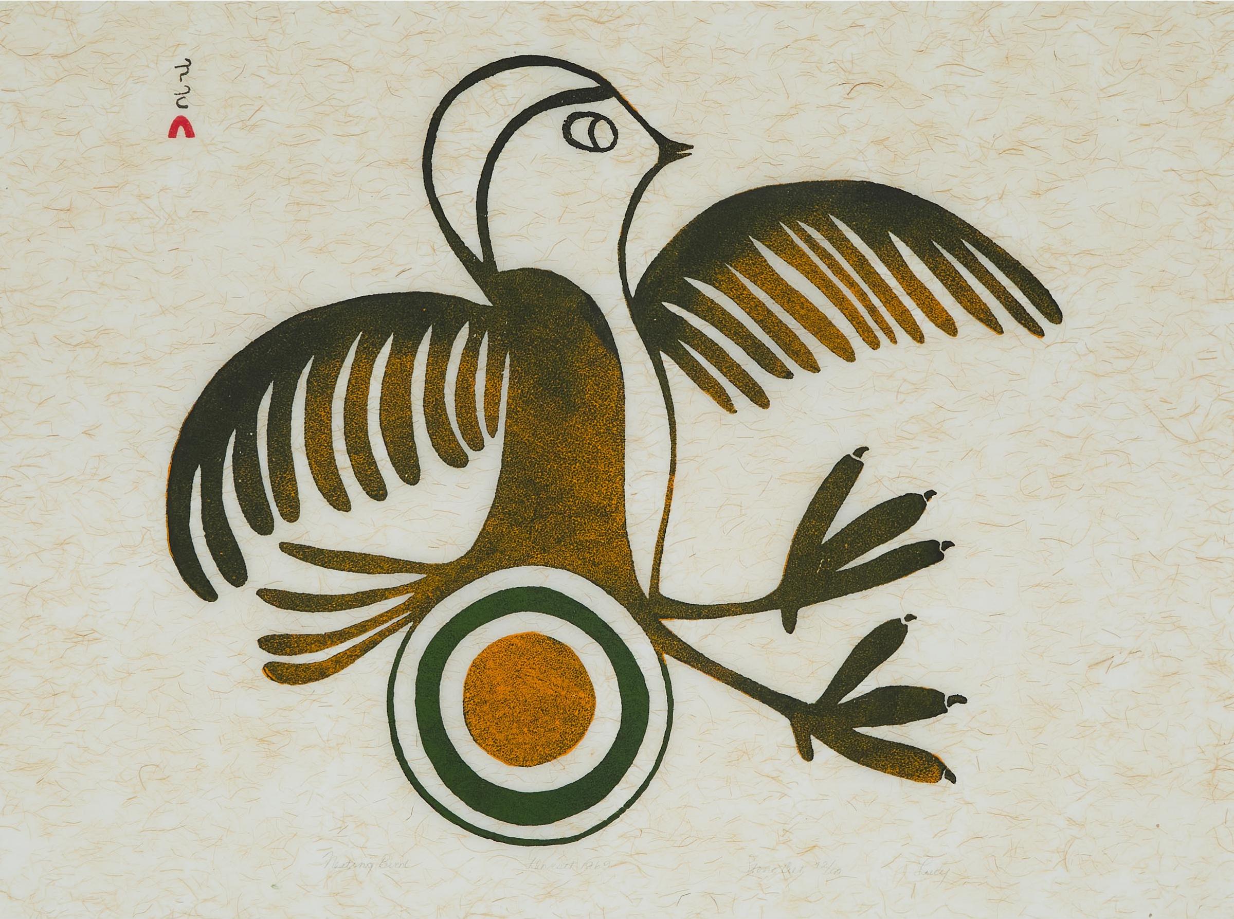 Lucy Qinnuayuak (1915-1982) - Nesting Bird, 1969