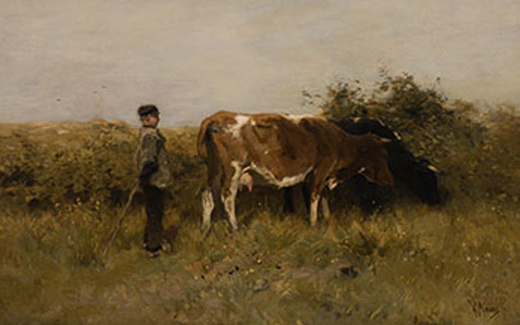 Anton Mauve (1838-1888) - Man and Cows in Pasture