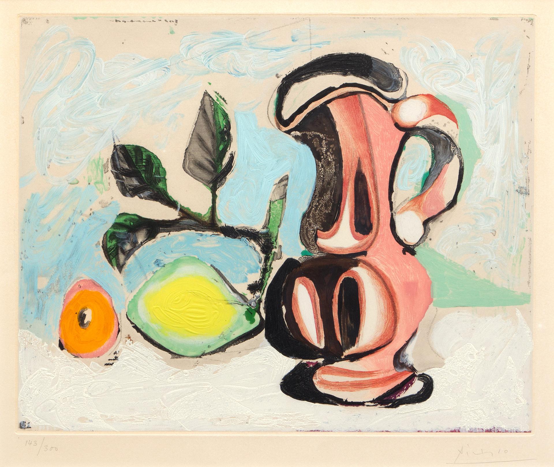 Pablo Ruiz Picasso (1881-1973) - Nature morte au citron et un pichet rouge, c. 1955