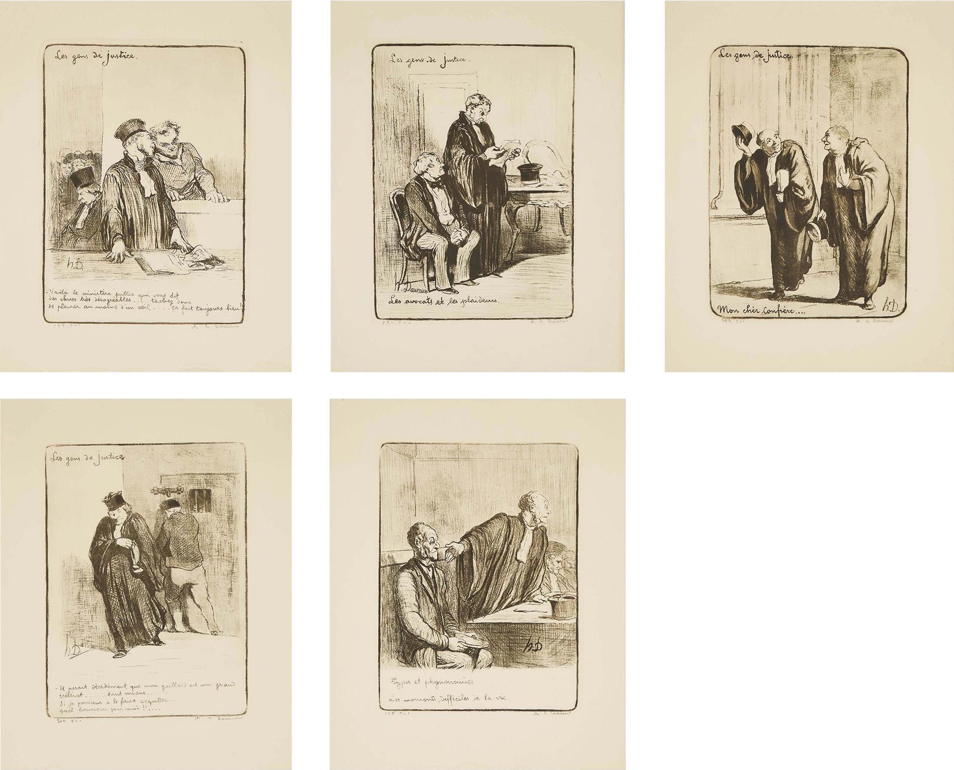 Honoré Daumier (1808-1879) - Suite Of Five Lithographs From 