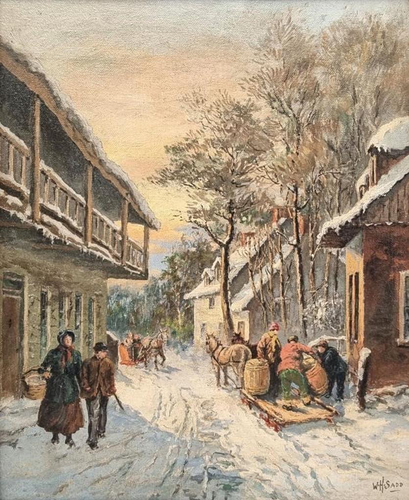 William Harvey Sadd (1864-1954) - Winter Street Scene