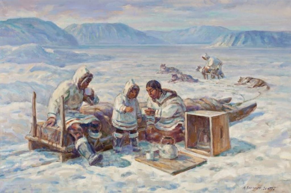 Adam Sherriff Scott (1887-1980) - Inuit Family, Baffin Island