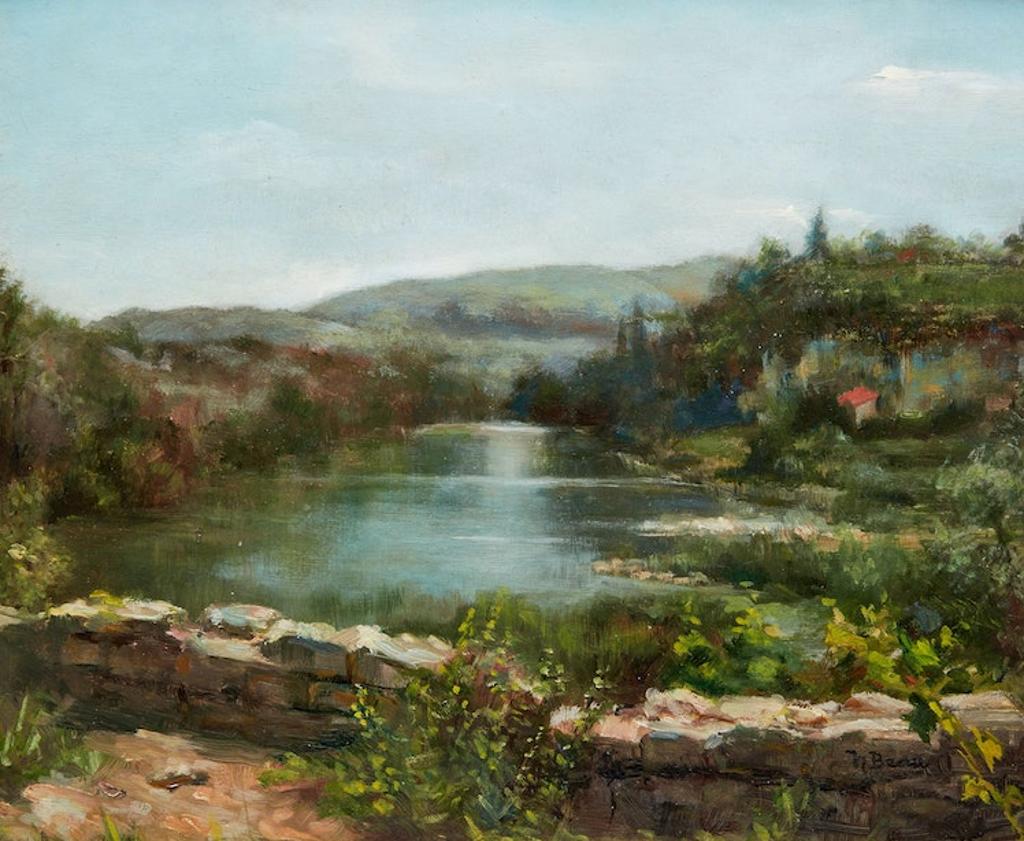 Henri Beau (1863-1949) - Paysage d’été, Lac d’Europe