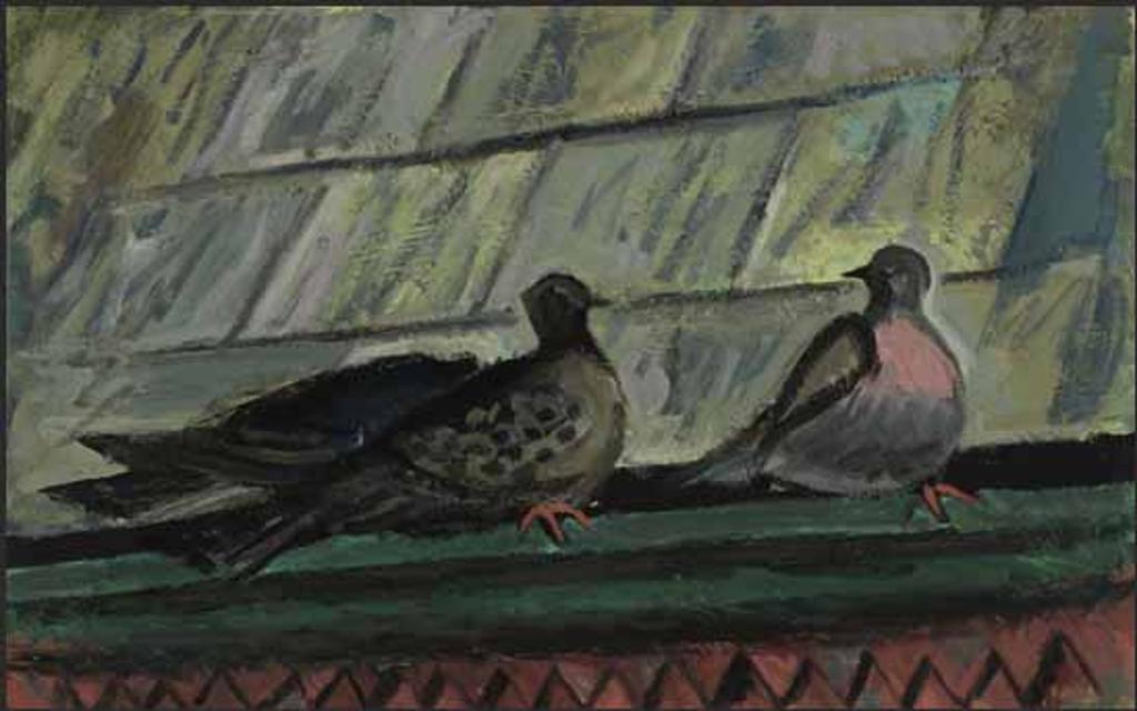 Jack Hamilton Bush (1909-1977) - Pigeons on the Roof