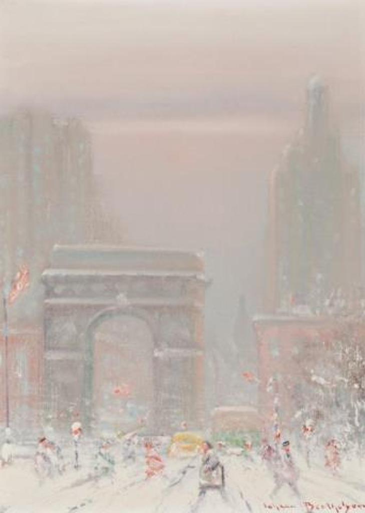 Johann Berthelsen (1883-1972) - Washington Square in Winter, NY