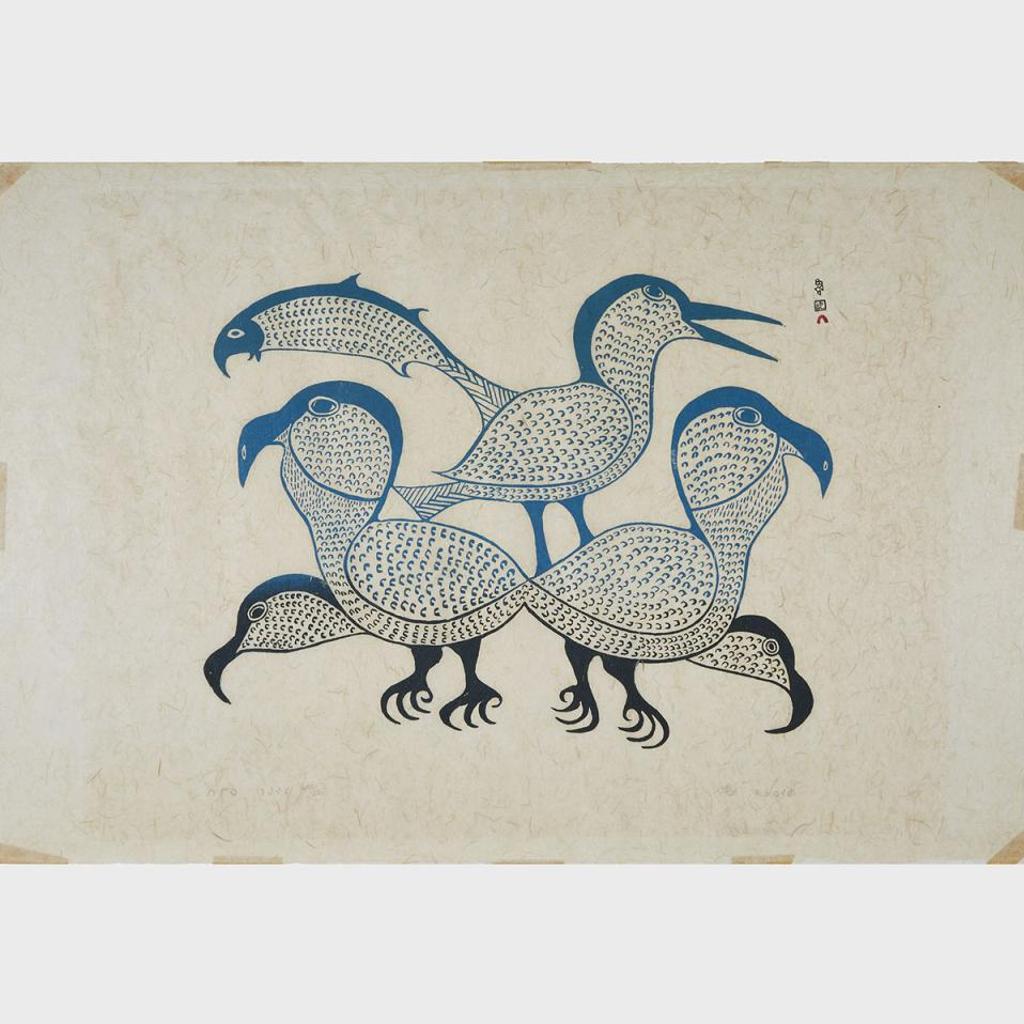 Kenojuak Ashevak (1927-2013) - Birds In Blue
