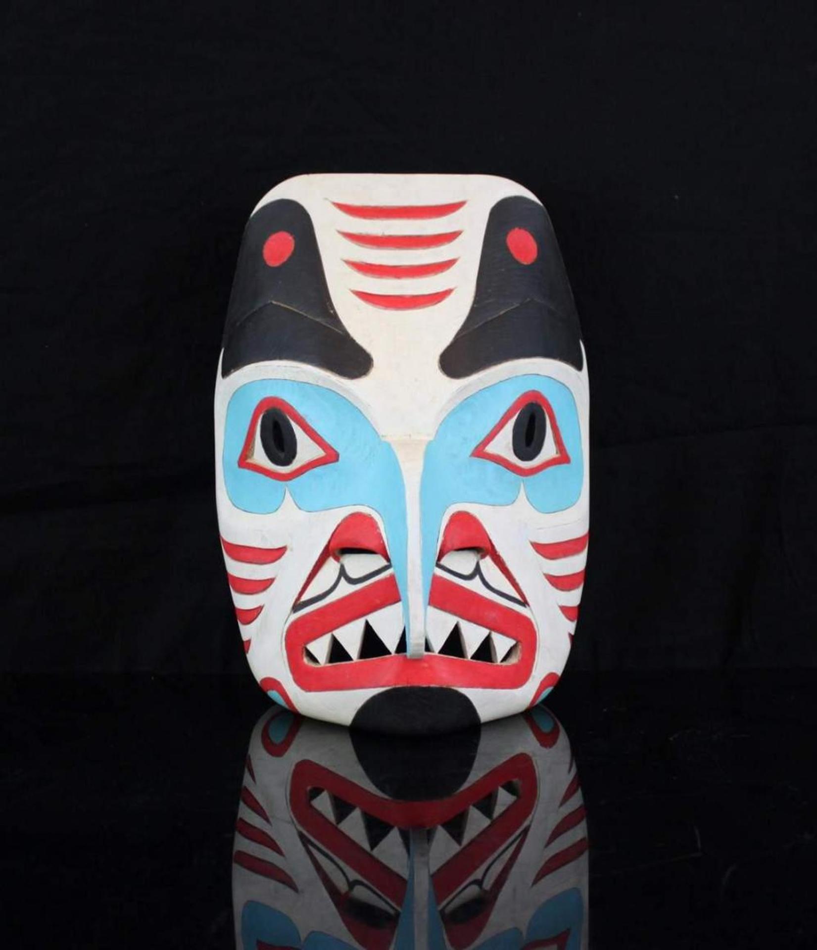 Dalbert Weir - a carved and polychromed cedar Haida Shark mask