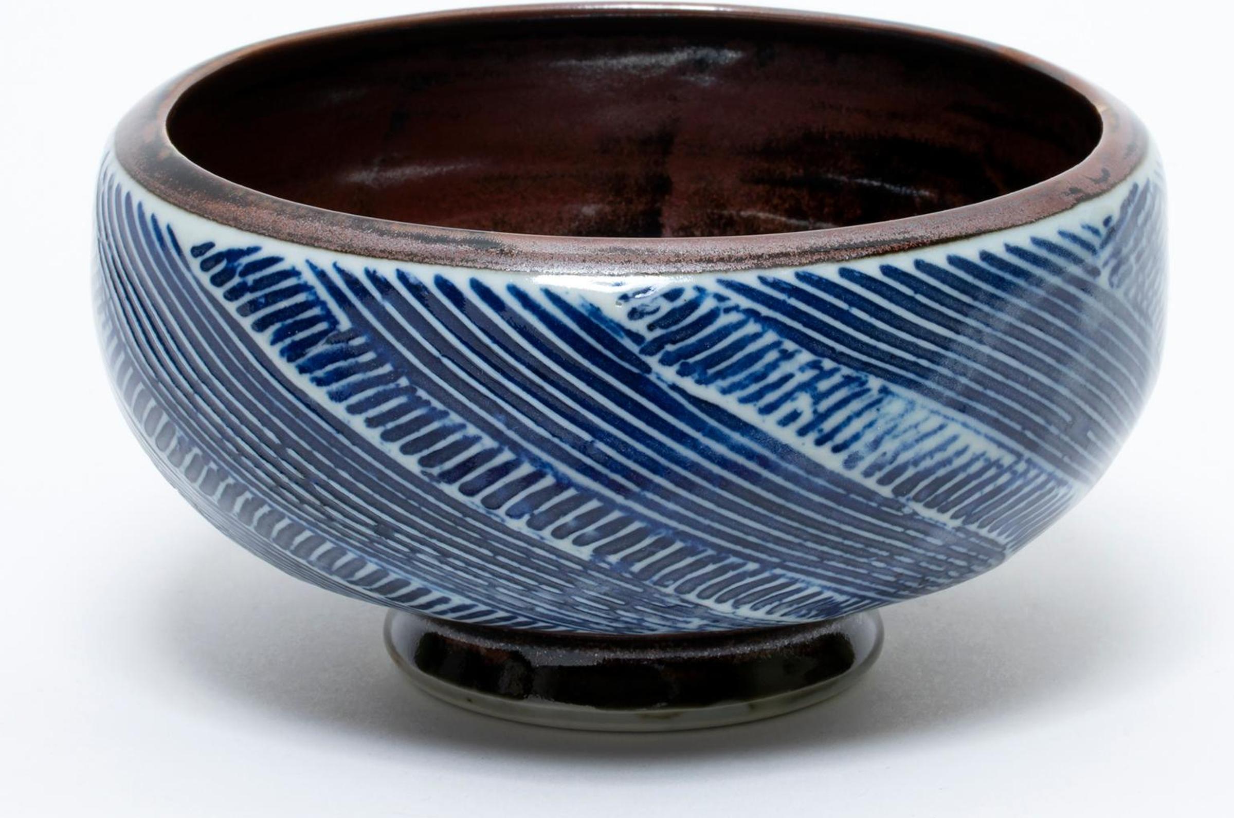 Jack Sures (1934-2018) - Brown and Blue Bowl