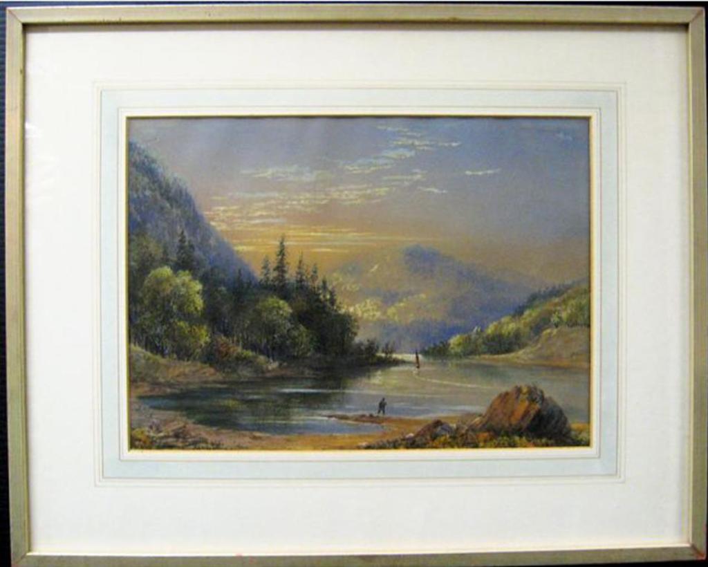 Washington Frederick Friend (1820-1886) - Mountain Vista With Fisherman