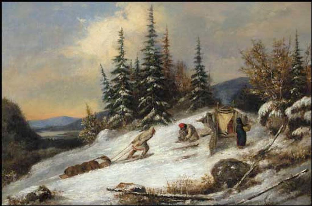 Cornelius David Krieghoff (1815-1872) - Indian Family Camping in Winter