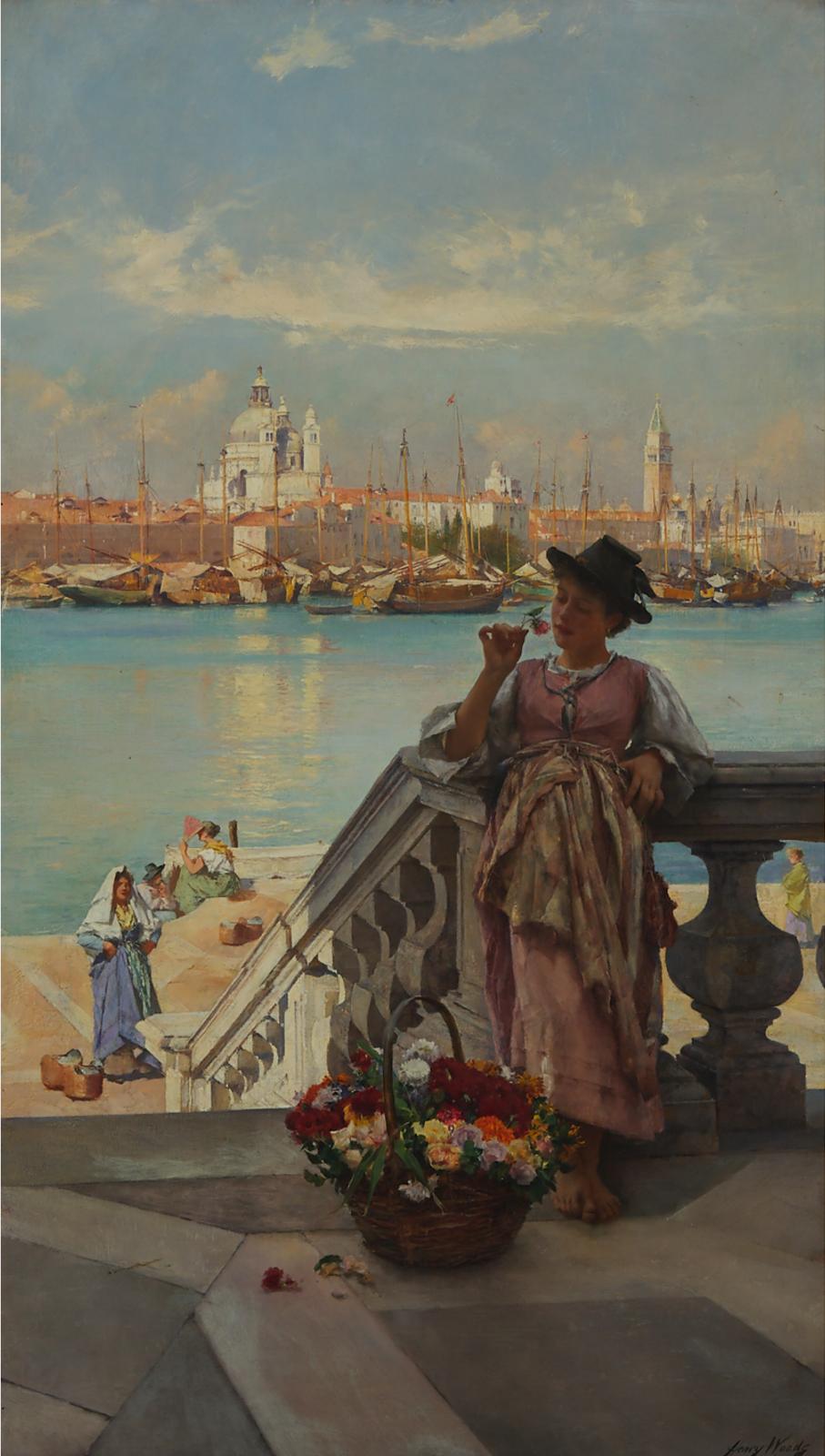 Henry Woods (1846-1921) - Venice (Flower Girl On The Giudecca), 1895