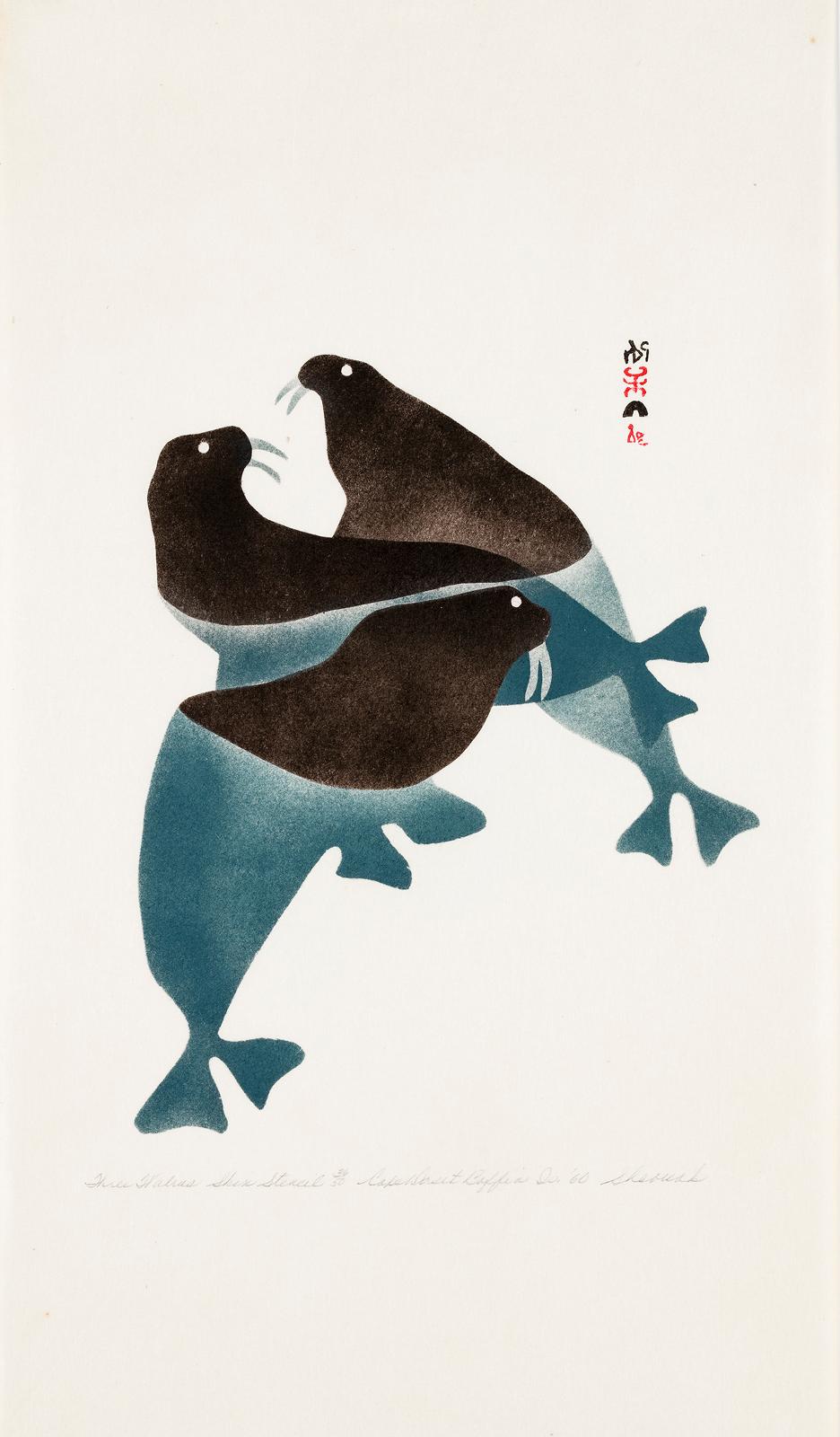 Sheouak Petaulassie (1923-1961) - Three Walrus