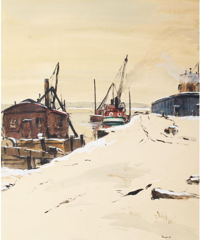 Albert Jacques Franck (1899-1973) - Winter, Shipyard