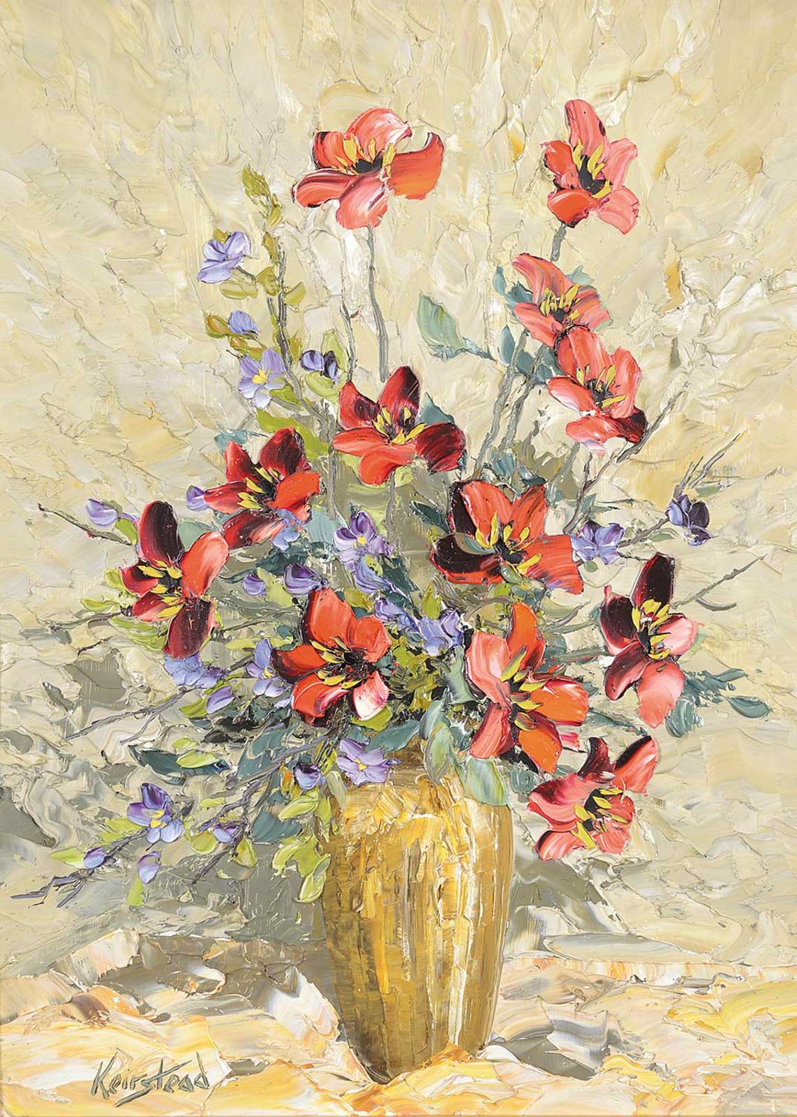 James Lorimer Keirstead (1932) - Untitled - Red and Purple Floral Arrangement