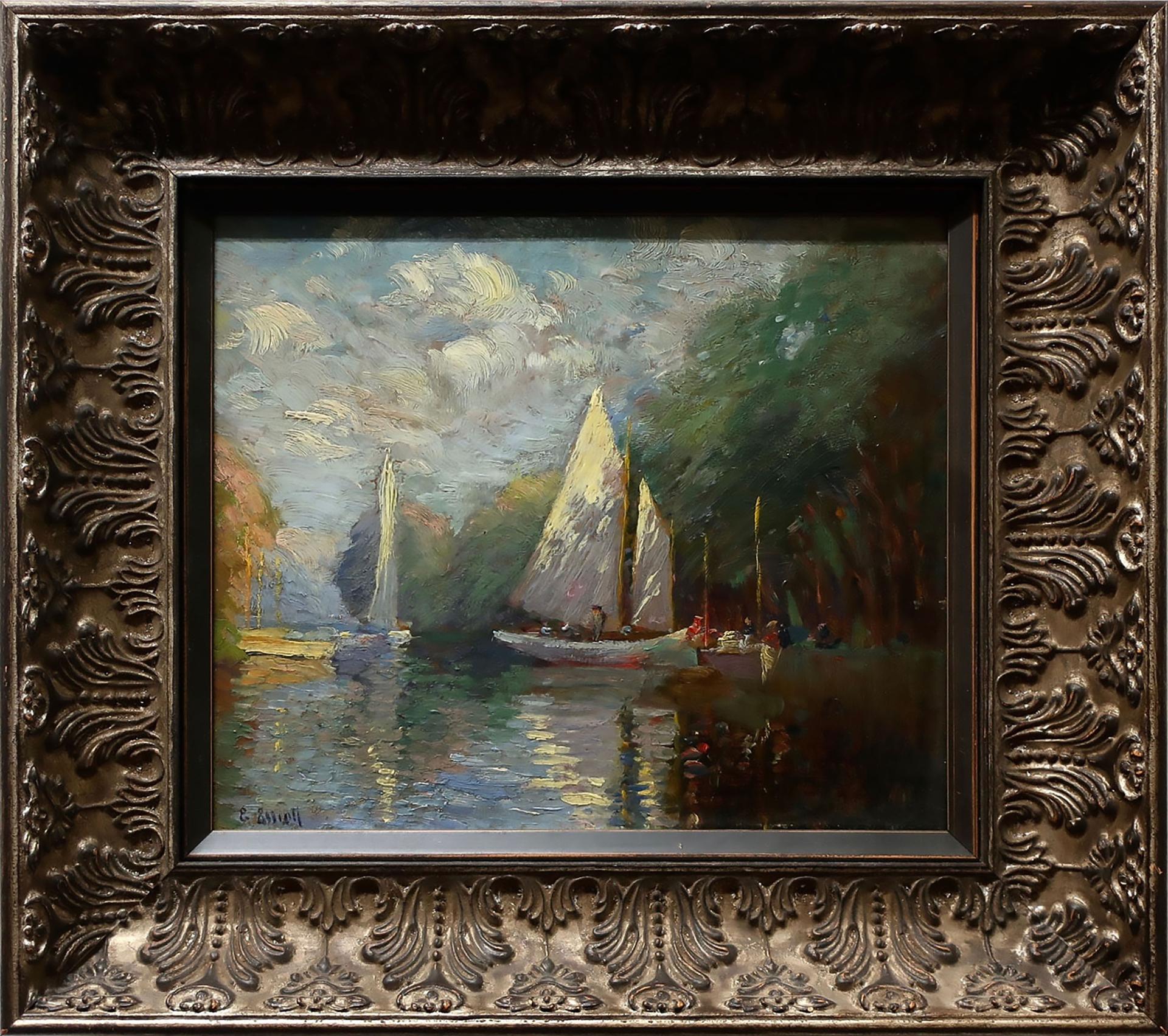 Emily Louise (Orr) Elliott (1867-1952) - Untitled (Sailing On The Lake)