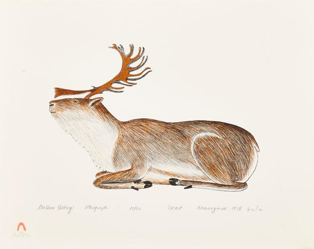 Kananginak Pootoogook (1935-2010) - Caribou Resting