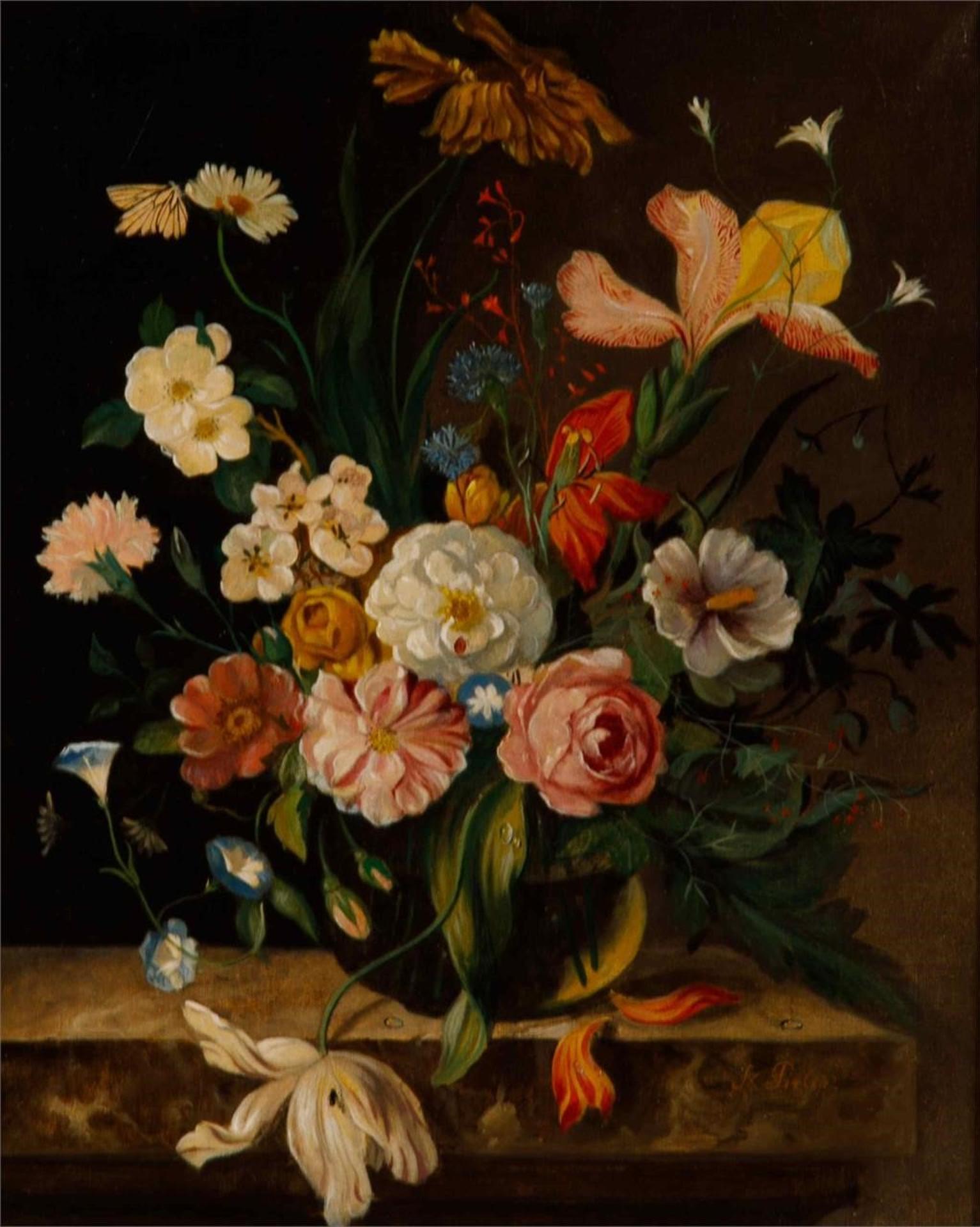 Franz Xaver Pieler (1879-1952) - Still Life with Flowers
