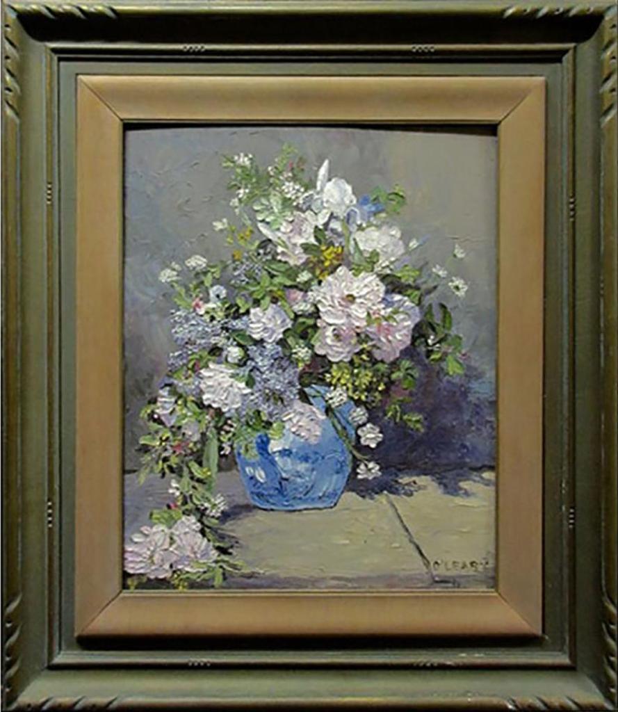 Audrey H. O'leary - Mixed Bouquet In A Blue Vase