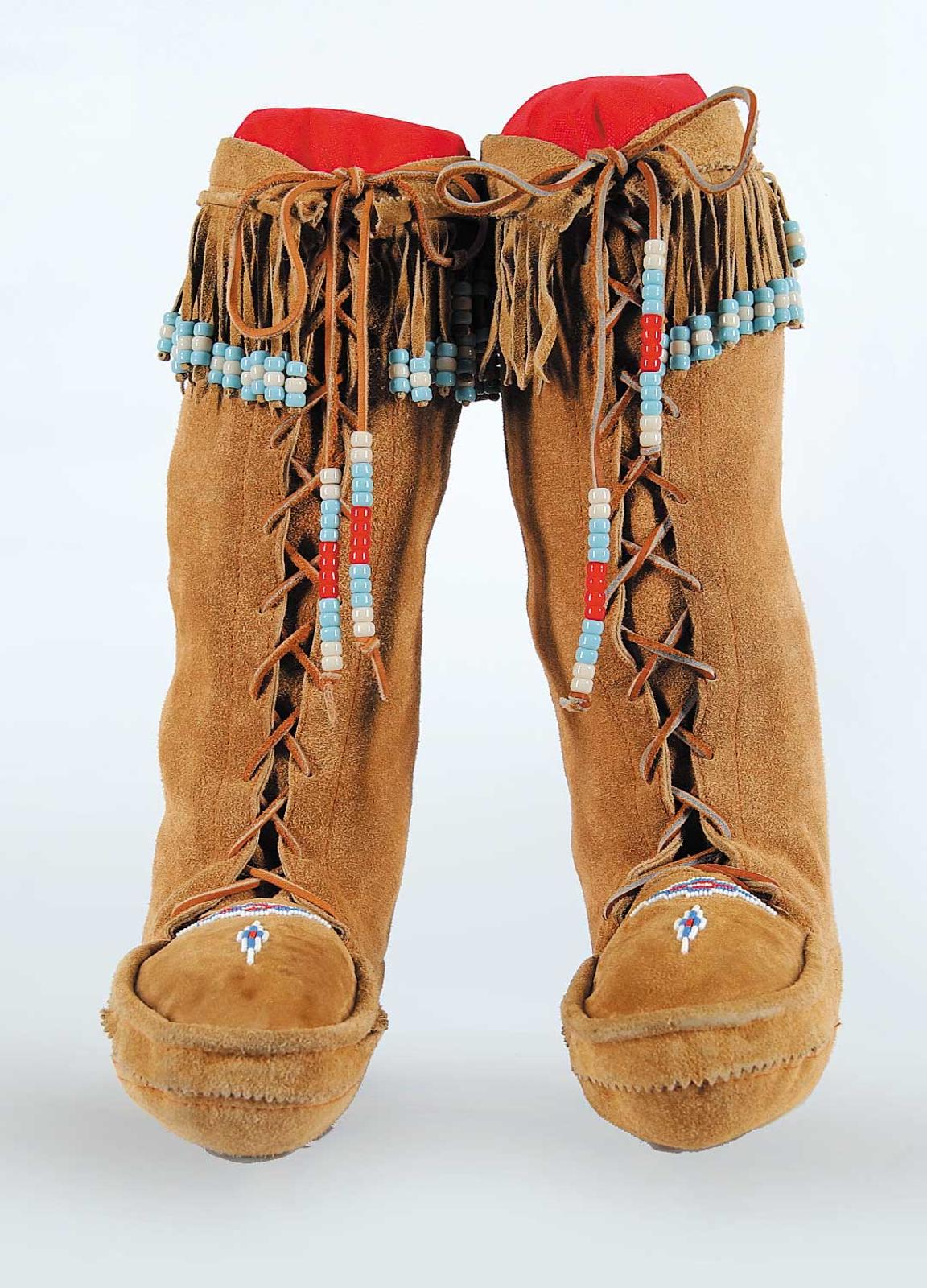 First Nations Basket School - Beaded Leather Mukluks