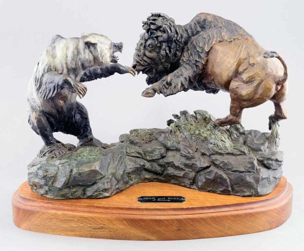 Jay Contway (1935) - Bear And Bull; 1990