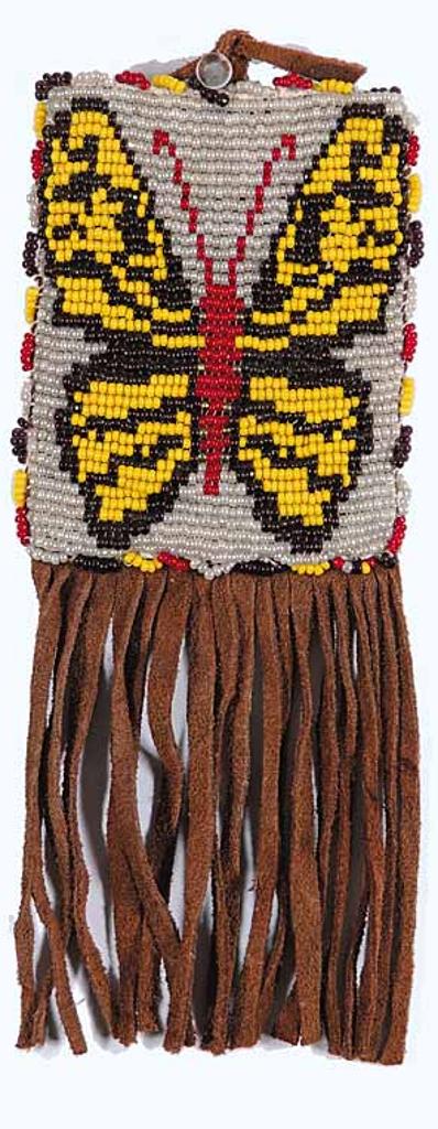 First Nations Basket School - Untitled - Yellow, Brown and Red Butterfly Hair Piece