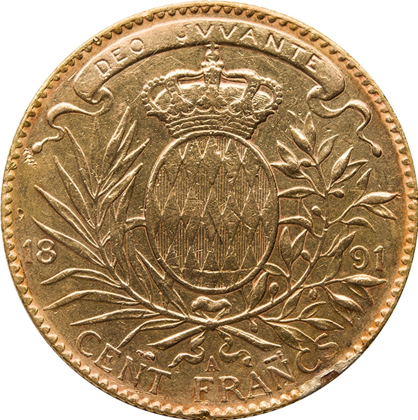 Monaco - Albert I Gold 100 Francs 1891 A, Paris Mint, Ex-Jewellery