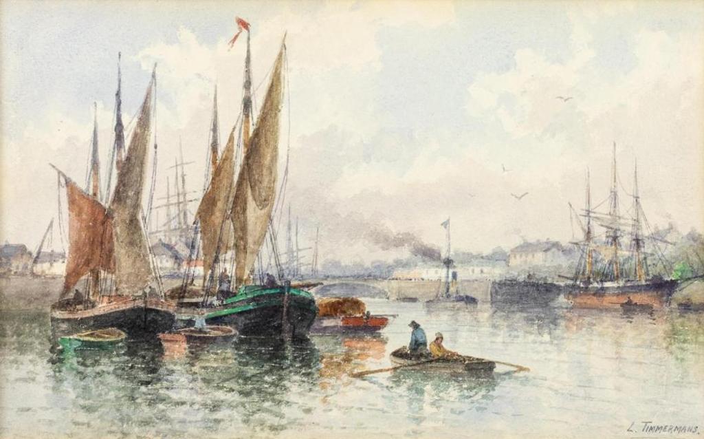 Louis Étienne Timmermans (1846-1910) - Boats at Rest