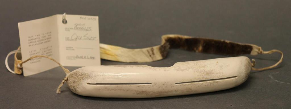 Inuit Snow Goggles - -caribou bone, hide and sinew