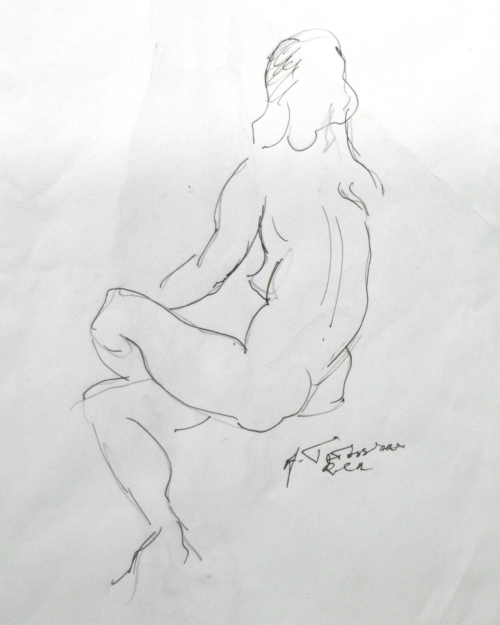 Armand Tatossian (1948-2012) - nu assis