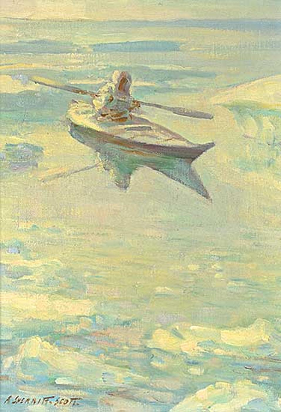 Adam Sherriff Scott (1887-1980) - Untitled - Paddling Through the Ice