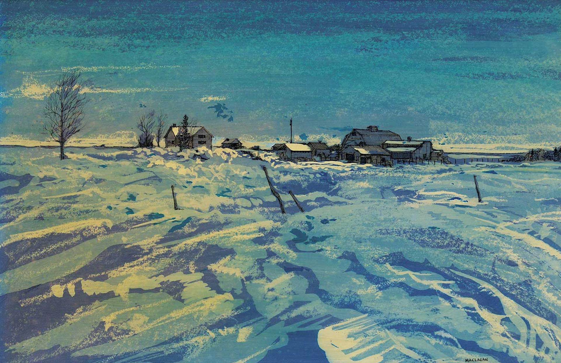 David MacLagan (1932-2014) - Untitled - Winter Farm