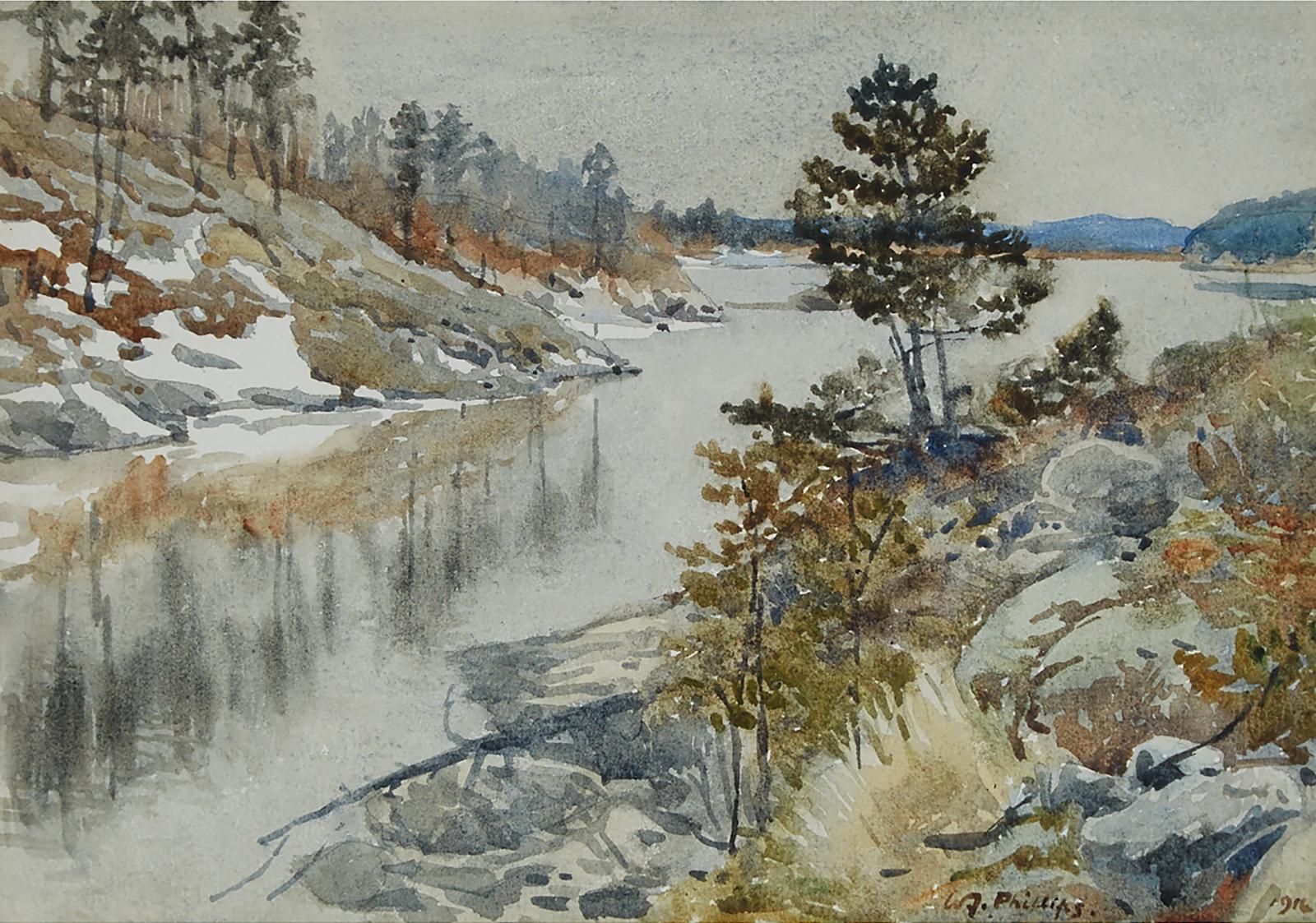 Walter Joseph (W.J.) Phillips (1884-1963) - Landscape With River, 1916