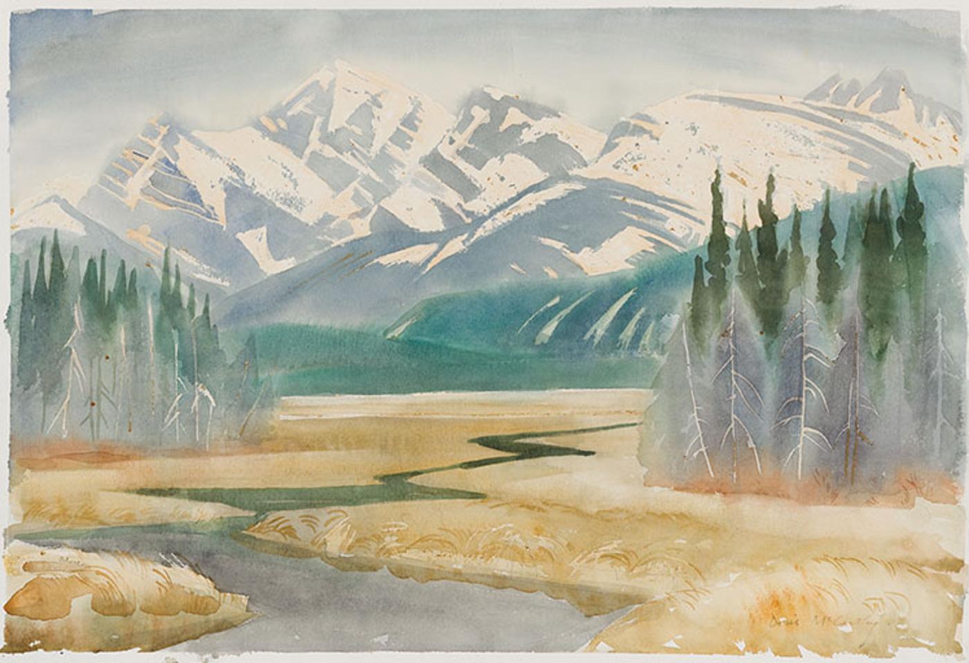 Doris Jean McCarthy (1910-2010) - Swamp and Mountains, Edith Cavell