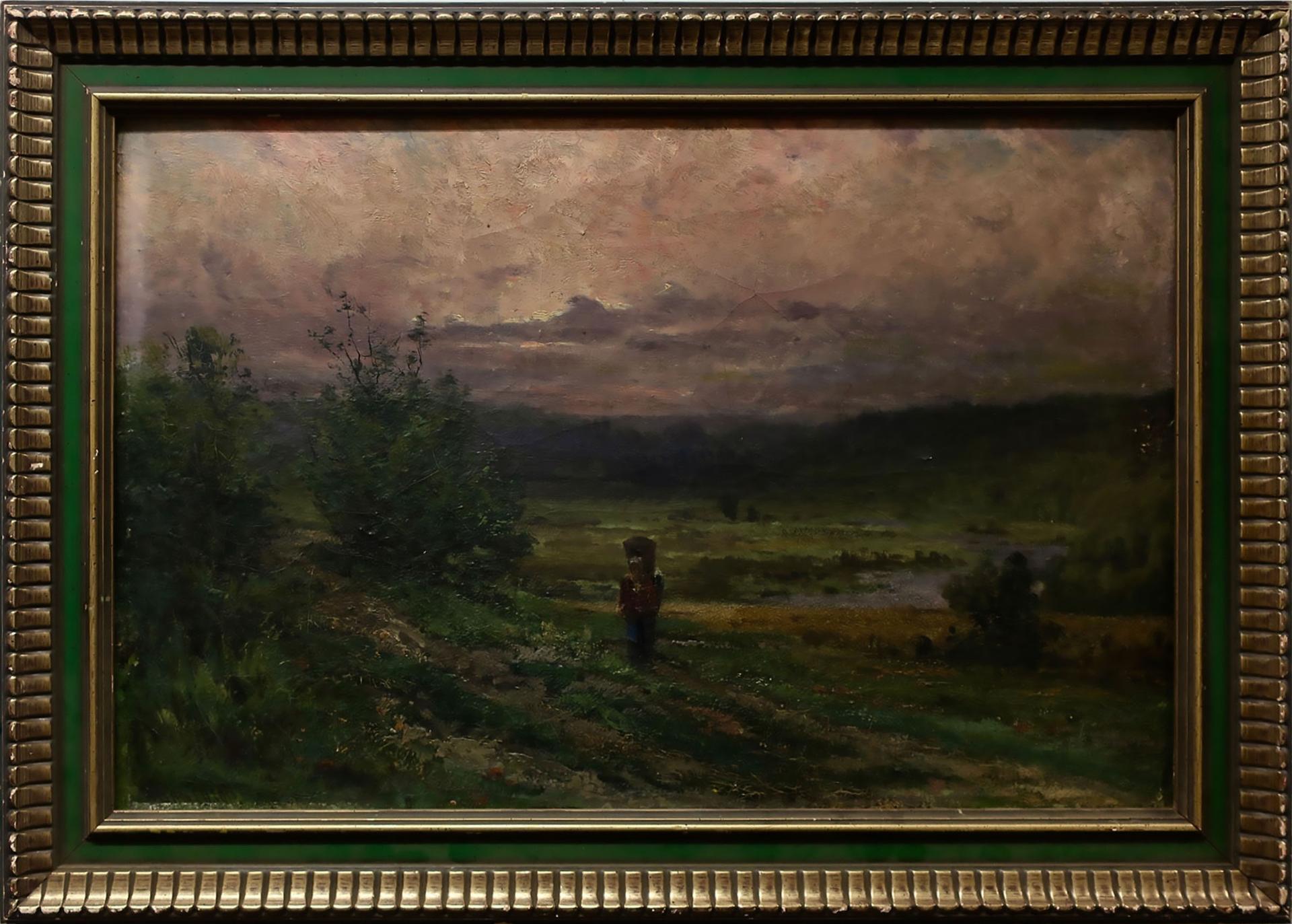 Aaron Allan Edson (1846-1888) - Untitled (Figure In An Evening Landscape)