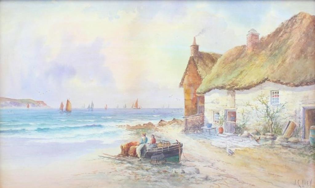 J.C. Uren (1845-1932) - Awaiting the Fishermans Return