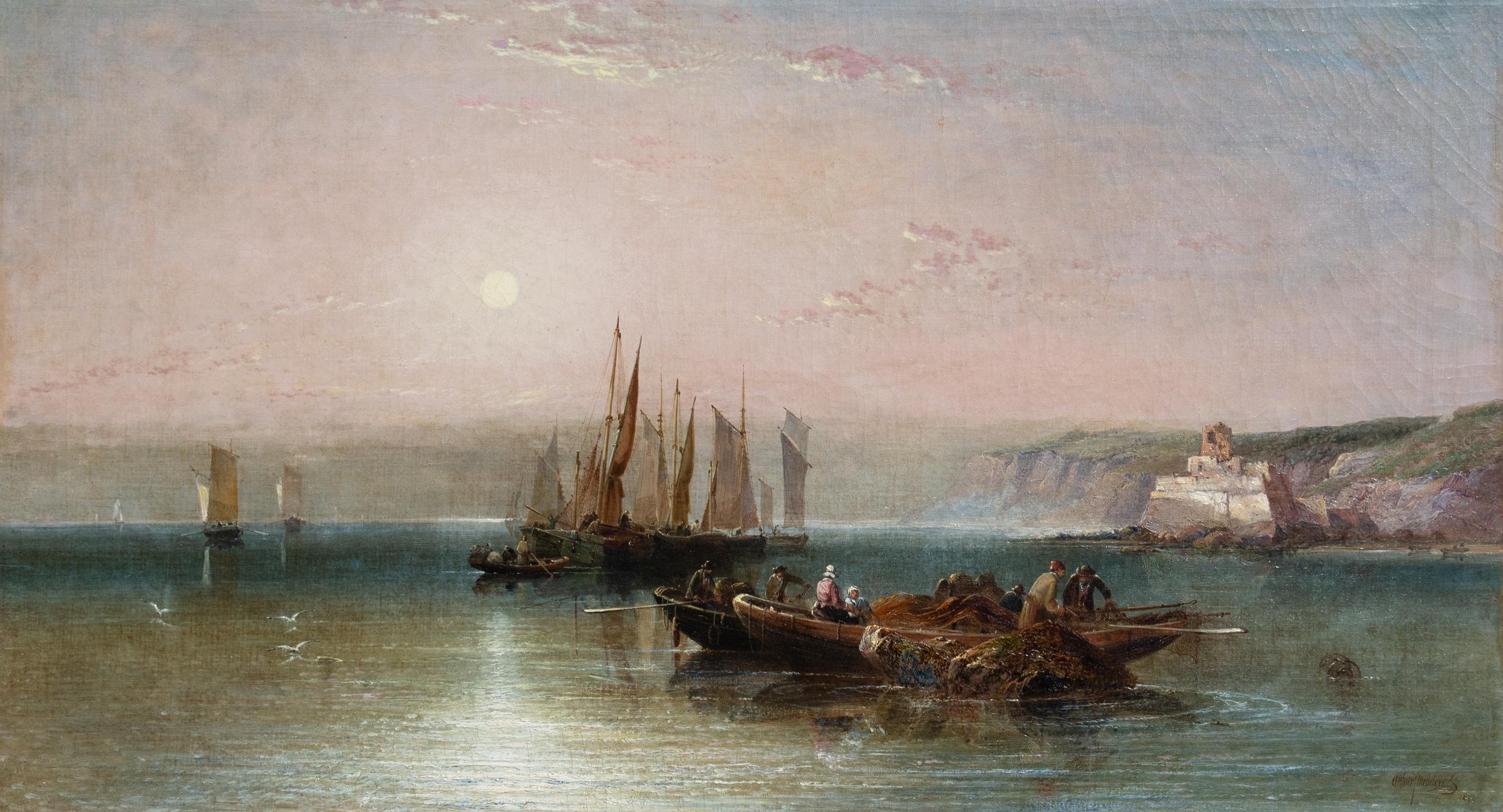 Arthur Joseph Meadows (1843-1907) - Fishing Boats on the Coast, 1871