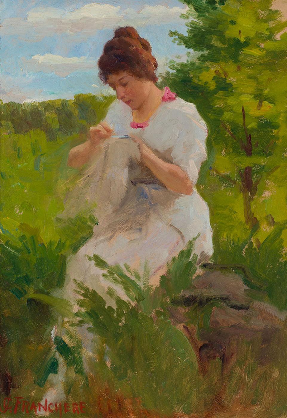 Joseph Charles Franchere (1866-1921) - Petit point au grand air