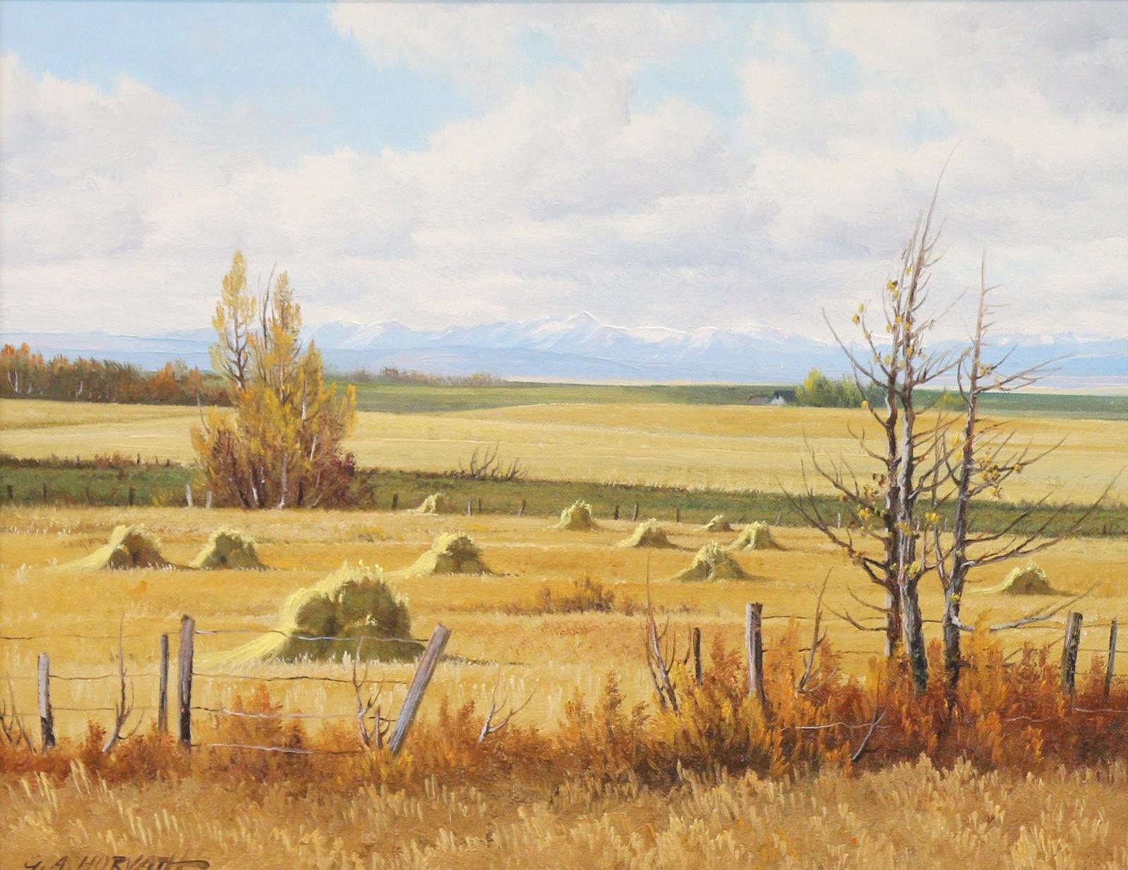 George A. Horvath (1933-2012) - Stooks In The Foothills