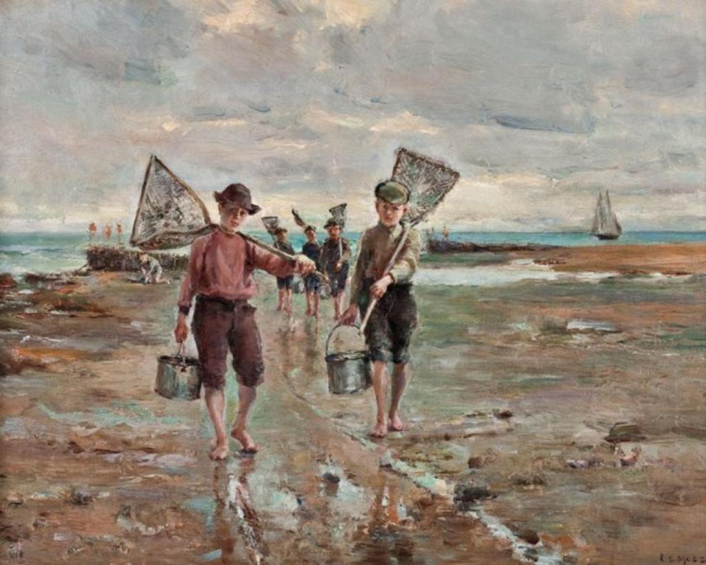 Charles Eugene Moss (1860-1901) - Young Smelt Fishermen