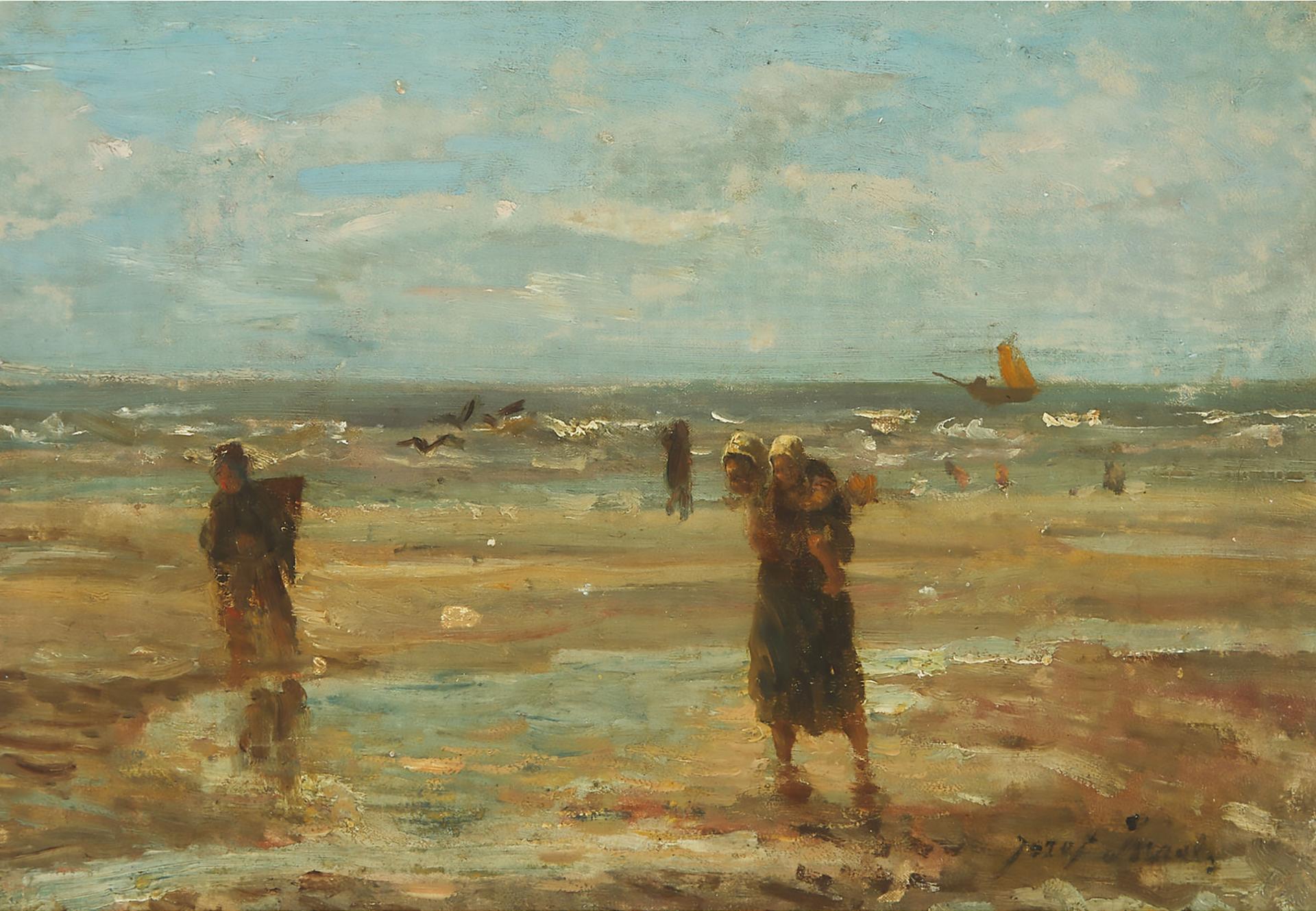 Follower of Josef (Jozef) Israëls - Figures On The Seashore