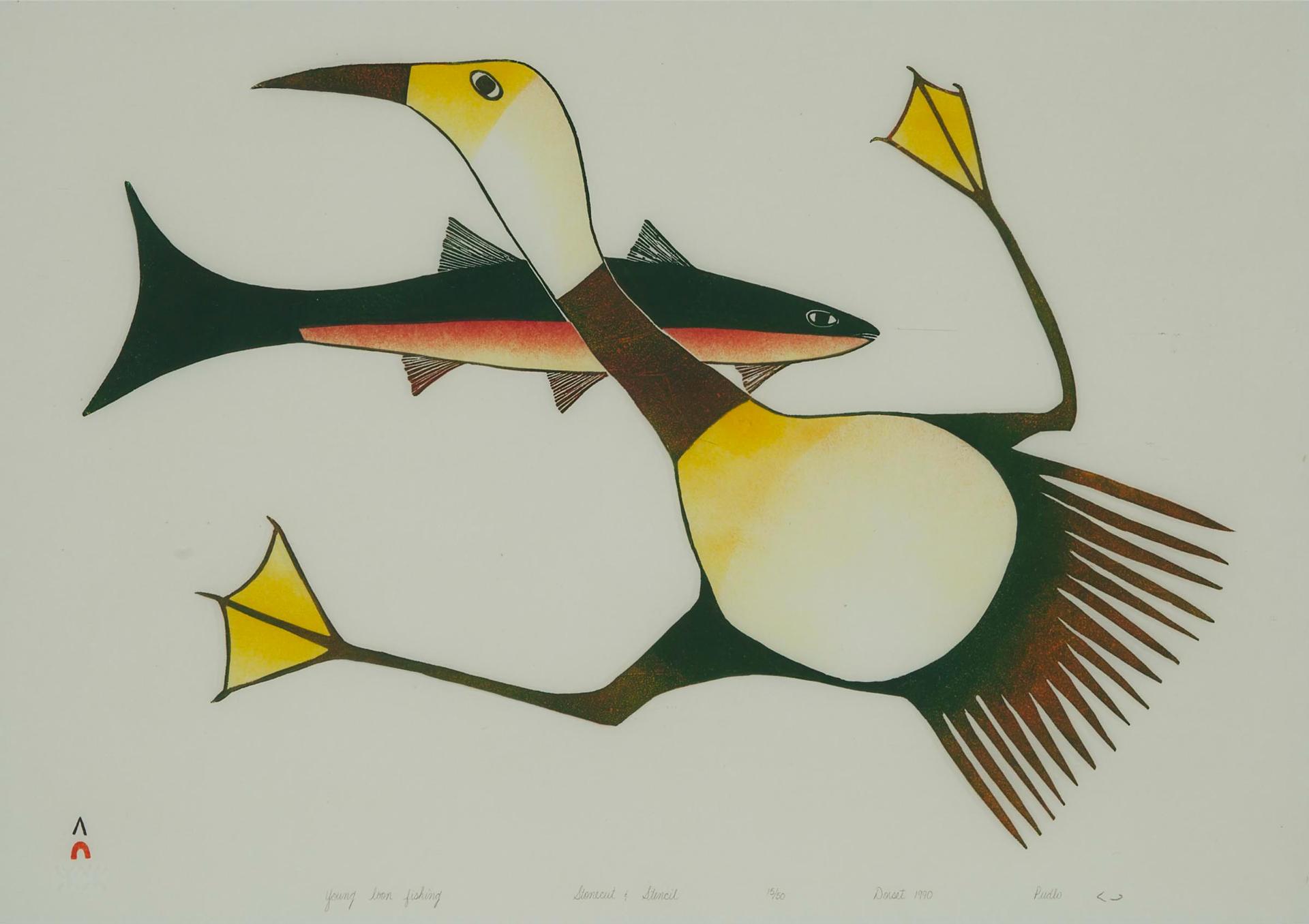 Pudlo Pudlat (1916-1992) - Young Loon Fishing