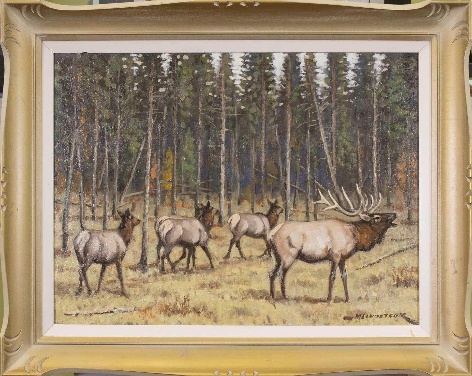 Matt Lindstrom (1890-1975) - Elk Herd