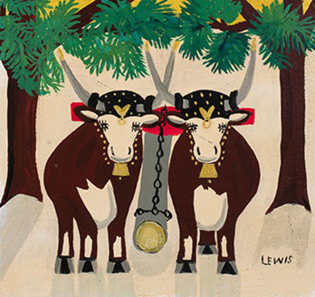 Maud Kathleen Lewis (1903-1970) - Two Oxen