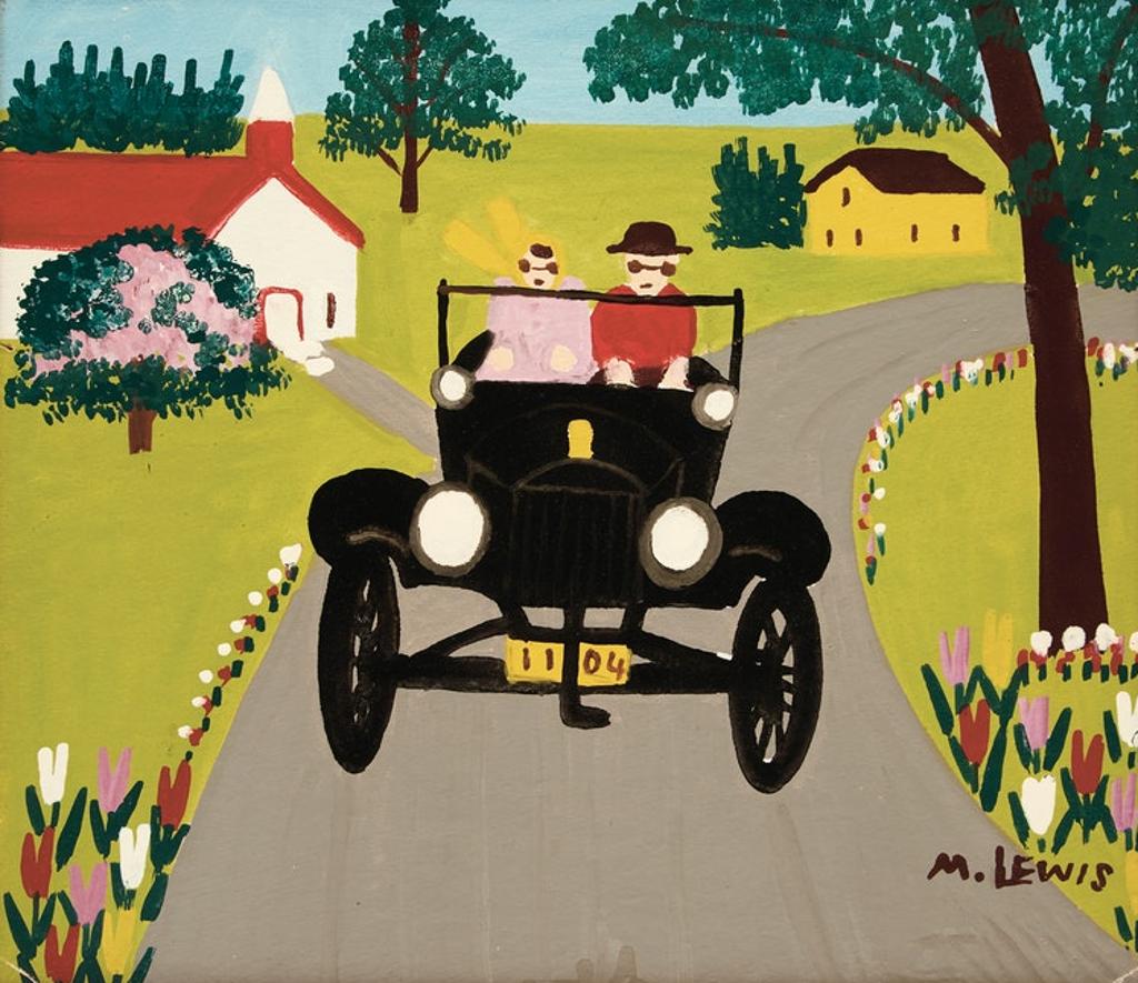 Maud Kathleen Lewis (1903-1970) - Car Ride through Town